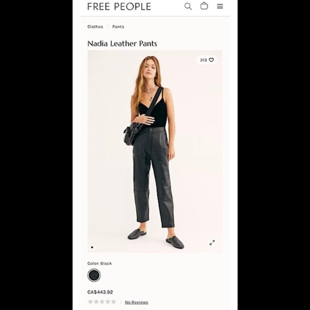 Free People (Neon Blonde) ‘Nadia’ High-Rise Genuine Lamb Leather Pants Size 28 - Picture 10 of 13